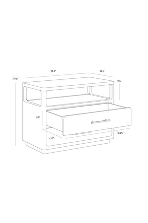 Modern European furniture - Black Oak 2-Drawer Nightstand - www.oroa.com