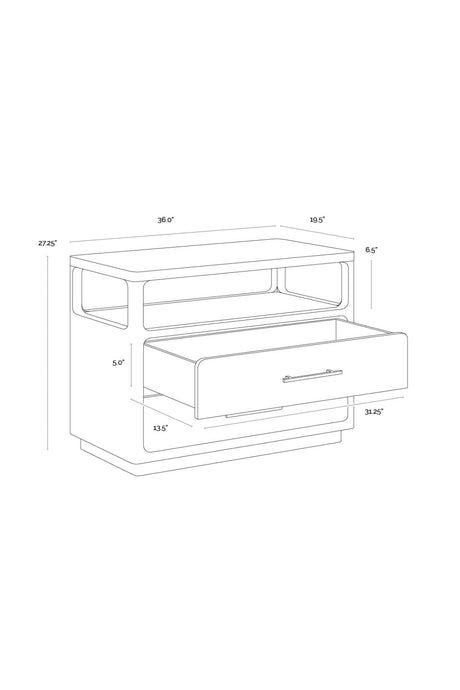 Modern European furniture - Black Oak 2-Drawer Nightstand - www.oroa.com