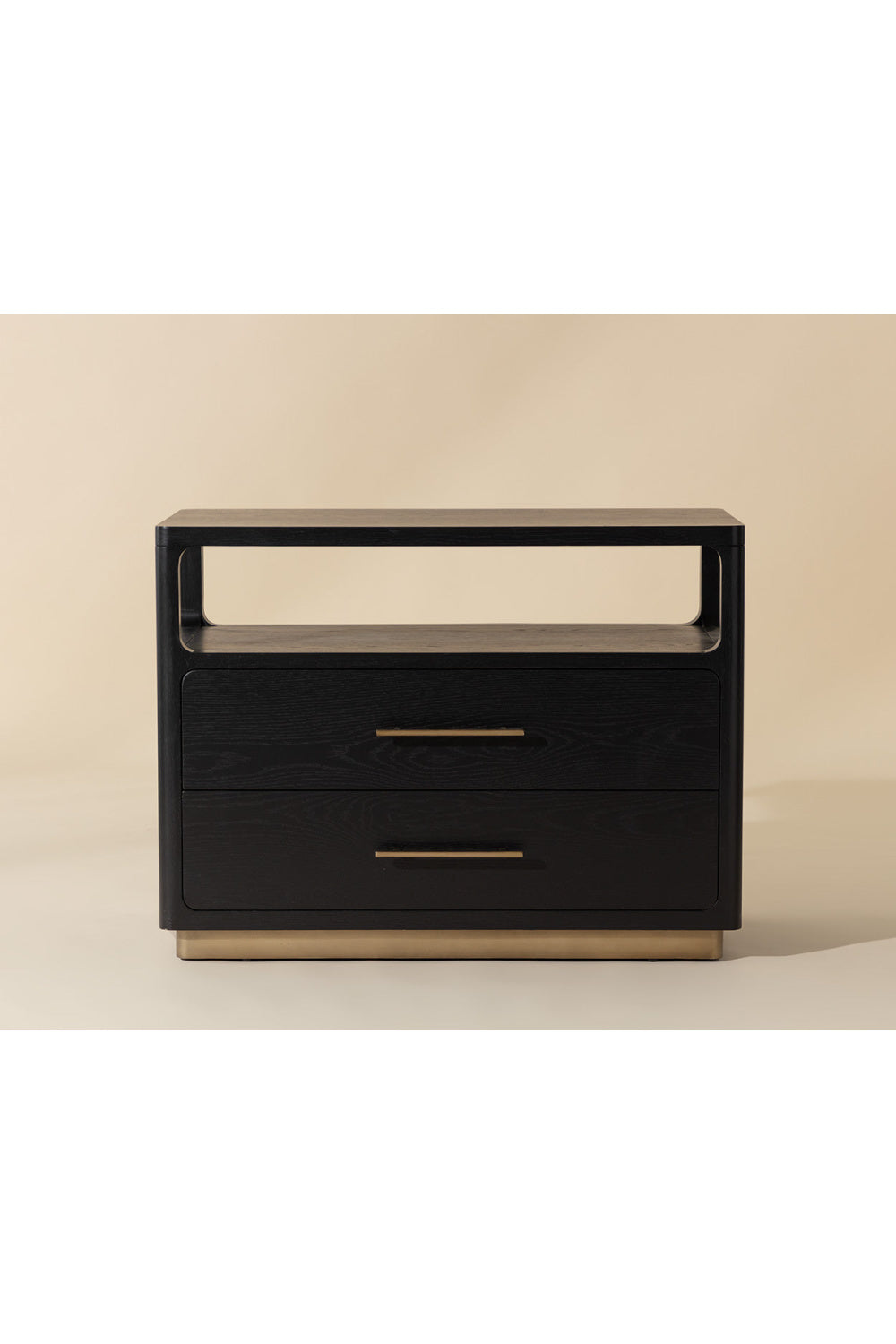 Modern European furniture - Black Oak 2-Drawer Nightstand - www.oroa.com