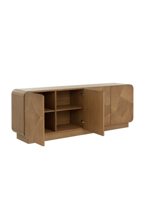 Patterned Oak 4-Door Sideboard | Splendido Fauna