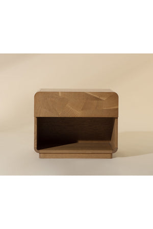 Modern European furniture - Oak Mosaic 1-Drawer Nightstand - www.oroa.com