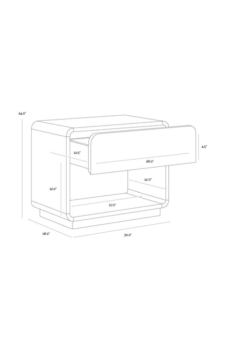 Modern European furniture - Oak Mosaic 1-Drawer Nightstand - www.oroa.com