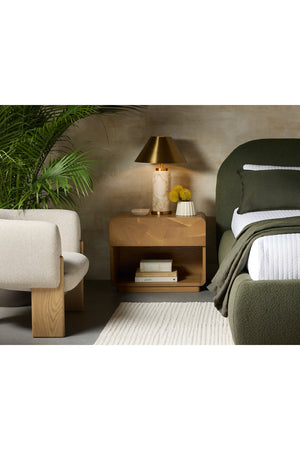 Modern European furniture - Oak Mosaic 1-Drawer Nightstand - www.oroa.com