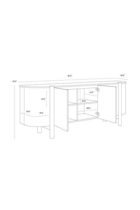 Modern European furniture - Solid Oak 4-Door Sideboard - www.oroa.com