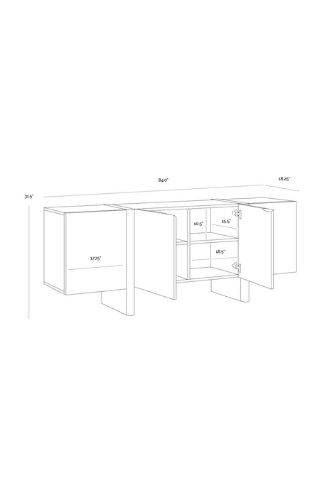 Modern European furniture - Wooden 2-Door Sideboard - www.oroa.com