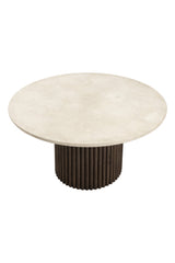 Modern European furniture - Cream Marble Round Dining Table - www.oroa.com