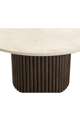 Modern European furniture - Cream Marble Round Dining Table - www.oroa.com
