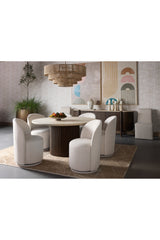 Modern European furniture - Cream Marble Round Dining Table - www.oroa.com