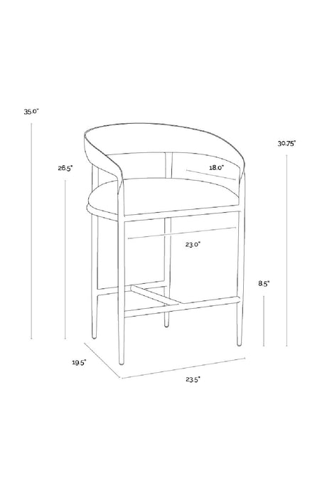 Modern European furniture - Hammered Metal Counter Stool - www.oroa.com