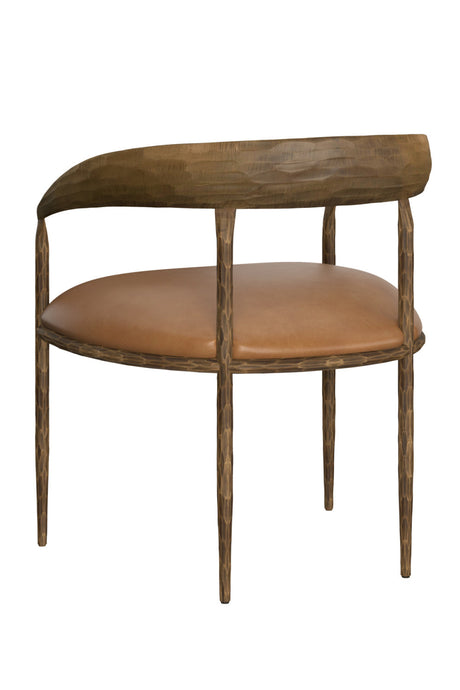Modern European furniture - Antique Brass Framed Dining Chair - www.oroa.com