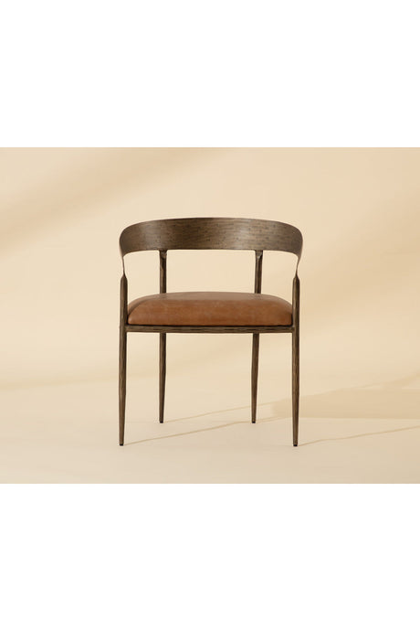 Modern European furniture - Antique Brass Framed Dining Chair - www.oroa.com