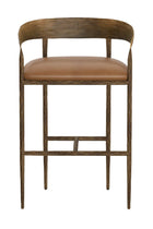 Modern European furniture - Hammered Metal Leather Bar Stool - www.oroa.com