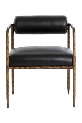 Leather Bolster-Back Dining Chair by Splendido Ajani, alternate view 2