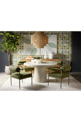 Modern European furniture - Iron Framed Green Dining Chair - www.oroa.com