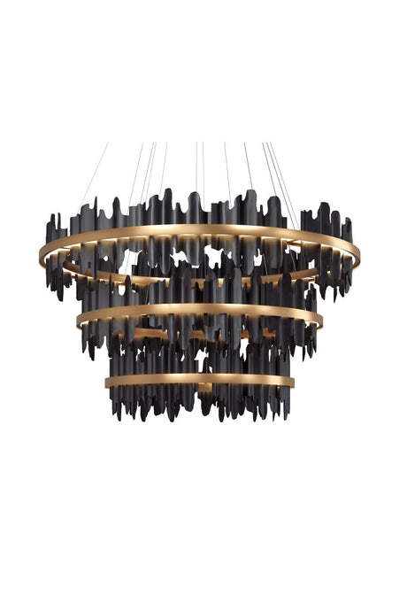 Modern European furniture - Black 3-Tier Chandelier - www.oroa.com