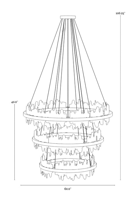 Modern European furniture - Black 3-Tier Chandelier - www.oroa.com