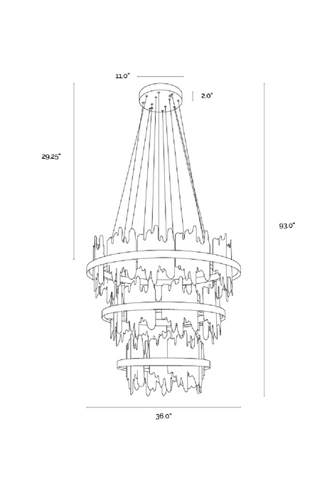 Modern European furniture - Black 3-Tier Chandelier - www.oroa.com