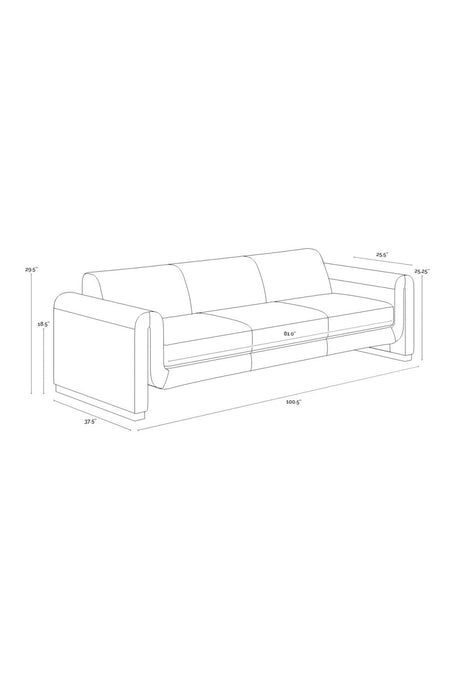 Modern European furniture - Tan Nubuck Leather Sofa - www.oroa.com