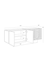 Modern European furniture - Antique Brass 4-Door Sideboard - www.oroa.com