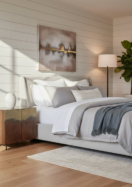 Modern European furniture - Antique Brass Ombre Nightstand - www.oroa.com