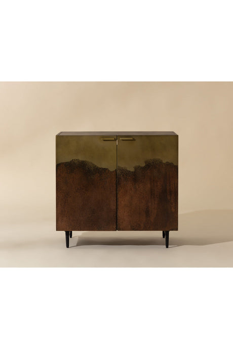 Modern European furniture - Antique Brass Ombre Nightstand - www.oroa.com