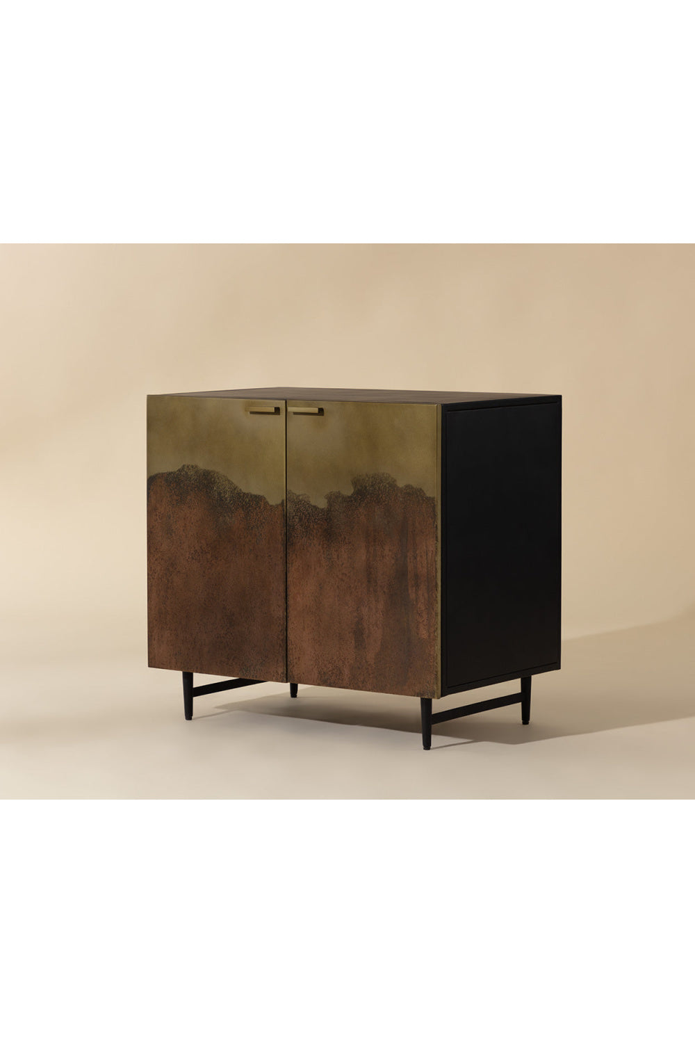 Modern European furniture - Antique Brass Ombre Nightstand - www.oroa.com