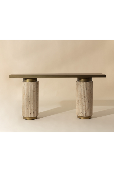 Modern European furniture - Antique Brass Console Table - www.oroa.com