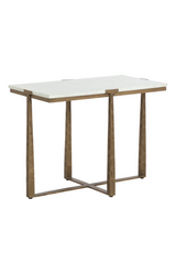 Modern European furniture - Rectangular White Marble Side Table - www.oroa.com