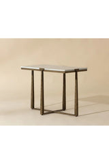 Modern European furniture - Rectangular White Marble Side Table - www.oroa.com