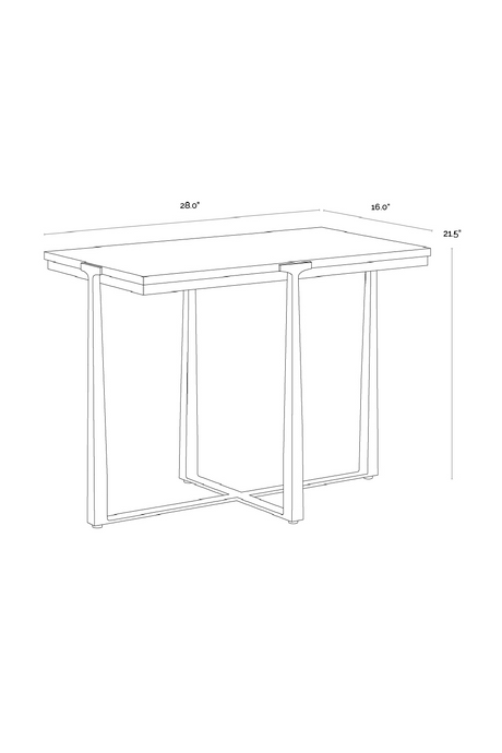 Modern European furniture - Rectangular White Marble Side Table - www.oroa.com