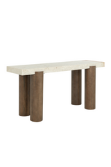 Modern European furniture - Cream Breccia Marble Console Table - www.oroa.com