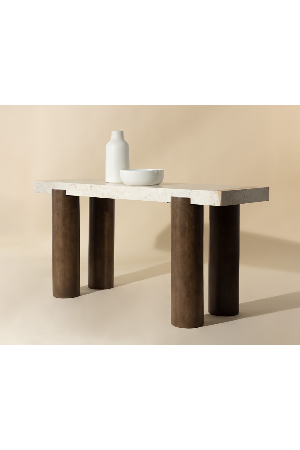   Modern European furniture - Cream Breccia Marble Console Table - www.oroa.com | Oroa.com