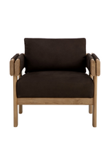 Modern European furniture - Oak Framed Leather Lounge Chair - www.oroa.com