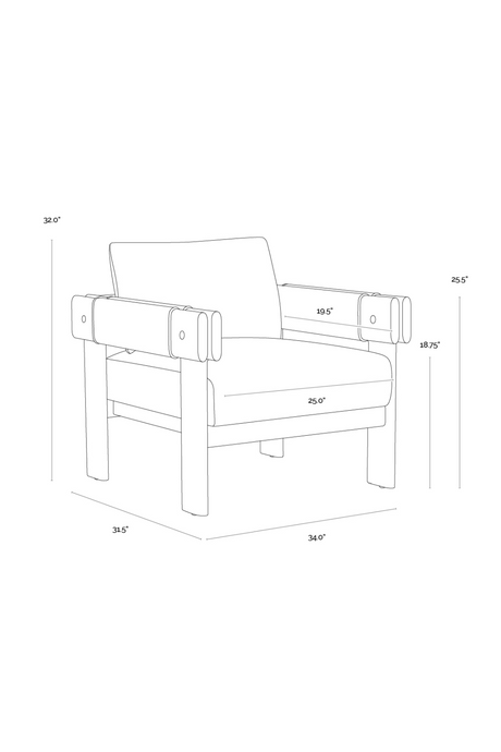 Modern European furniture - Oak Framed Leather Lounge Chair - www.oroa.com