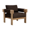 Modern European furniture - Oak Framed Leather Lounge Chair - www.oroa.com