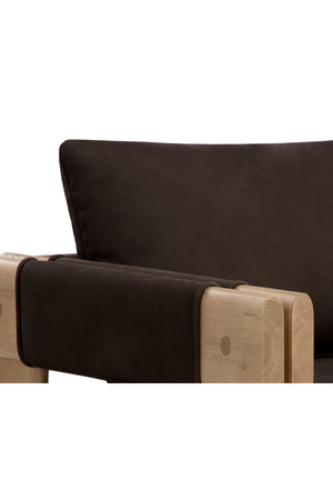 Oak Framed Leather Lounge Chair | Splendido Carmichael