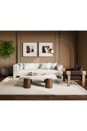 Oak Framed Leather Lounge Chair | Splendido Carmichael