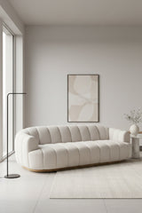 Modern European furniture - Channeled Cream Sofa - www.oroa.com