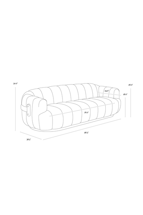 Modern European furniture - Channeled Cream Sofa - www.oroa.com