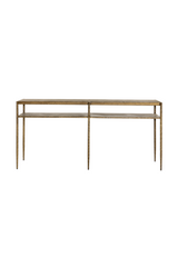 Modern European furniture - Antique Brass 2-Layer Console Table - www.oroa.com