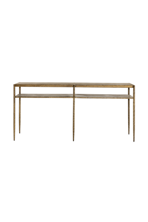 Antique Brass 2-Layer Console Table | Splendido Naini | Oroa.com