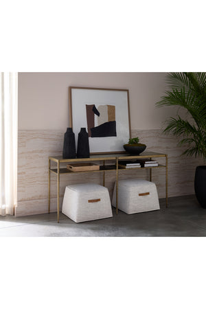 Antique Brass 2-Layer Console Table | Splendido Naini | Oroa.com