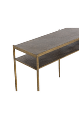 Modern European furniture - Antique Brass 2-Layer Console Table - www.oroa.com