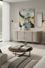 Modern European furniture - Taupe Leather 4-Door Sideboard - www.oroa.com