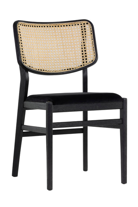 Modern European furniture - Black Cushioned Seat Dining Chairs (2) - www.oroa.com