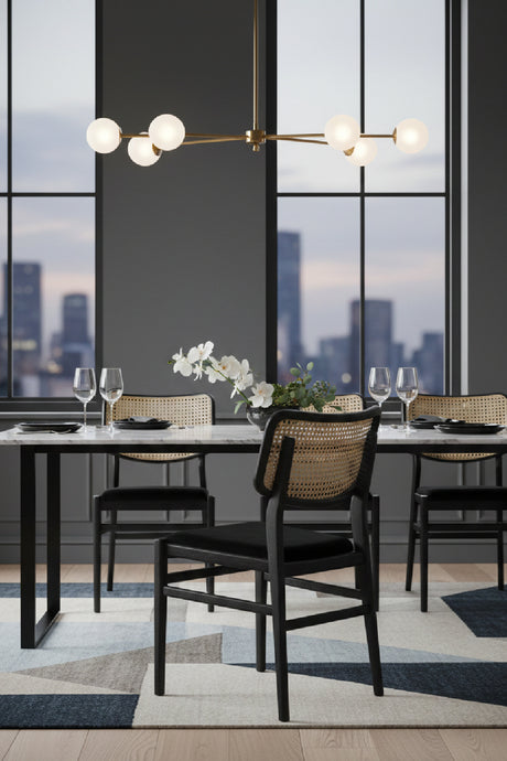 Modern European furniture - Black Cushioned Seat Dining Chairs (2) - www.oroa.com