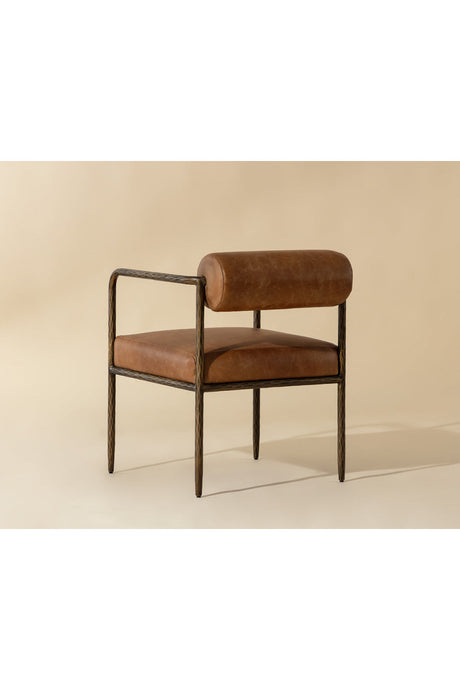 Modern European furniture - Leather Bolster-Back Dining Chair - www.oroa.com