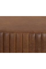 Modern European furniture - Tufted Edge Brown Leather Ottoman - www.oroa.com