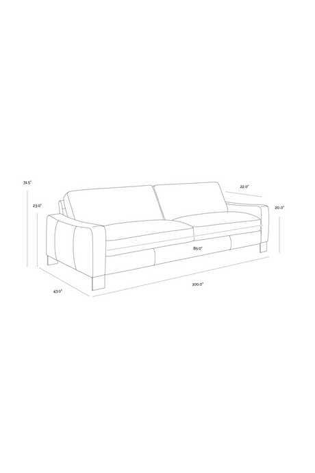 Modern European furniture - Stitched Panel Brown Leather Sofa - www.oroa.com