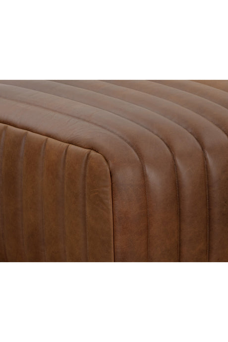 Modern European furniture - Italian Textured Leather Ottoman - www.oroa.com